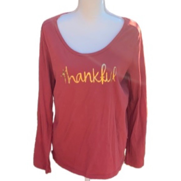 LOFT Tops - Loft Women Long Sleeve Top - Thankful Size L